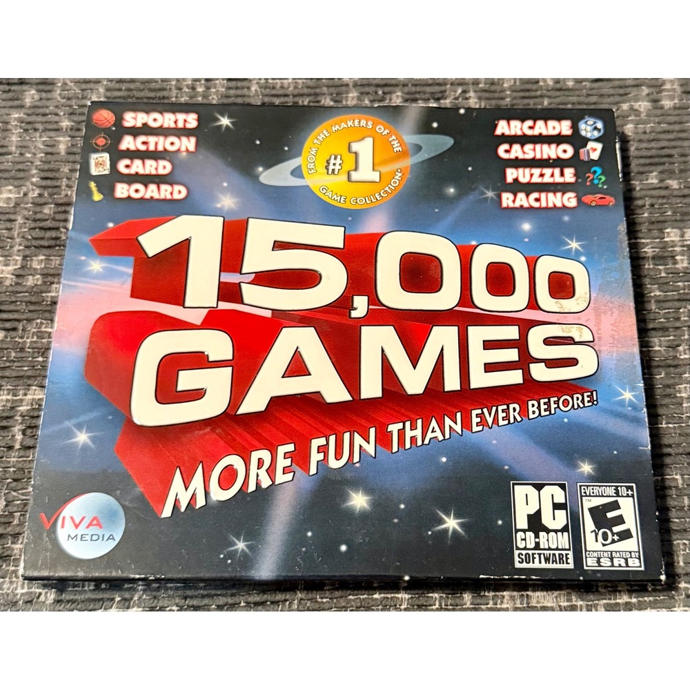 Viva Media 15,000 Games PC CD-ROM Software Excellent Multi-Genre 2007